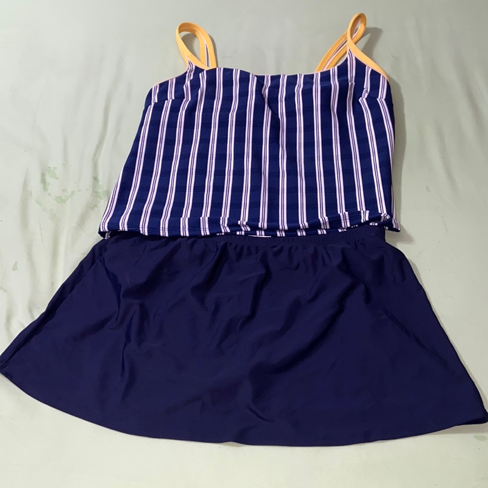 2 Piece Bathing Suit Top & Bottoms With Skirt 16